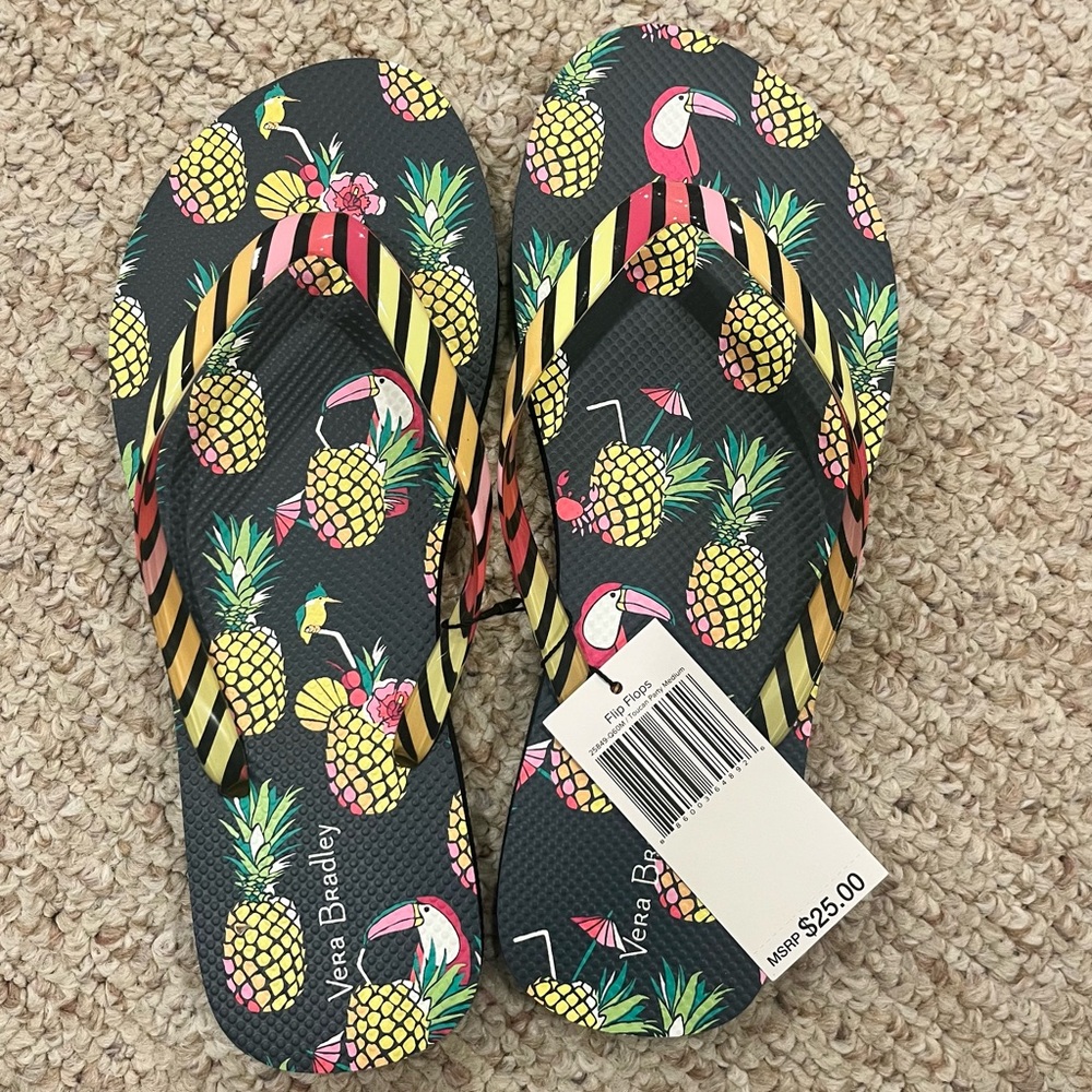 Vera Bradley Toucan Party FlipFlops M